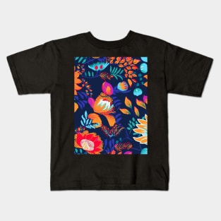 Colorful Flower Pattern V4 Kids T-Shirt